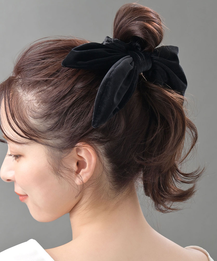 シュシュ ベロア リボン レディース 大人可愛い