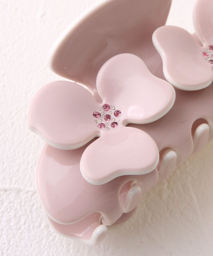 ＊Alexandre de Paris 花 カメリア ヘアクリップ ピンクANA ヴァンテーヌ カメリア バンスクリップ フラワー ヘアクリップ 上品
