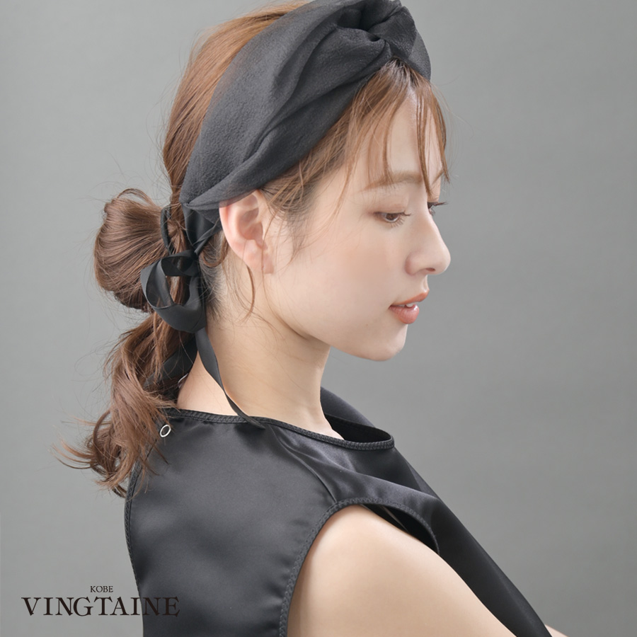 シアー ターバン風ヘアバンド