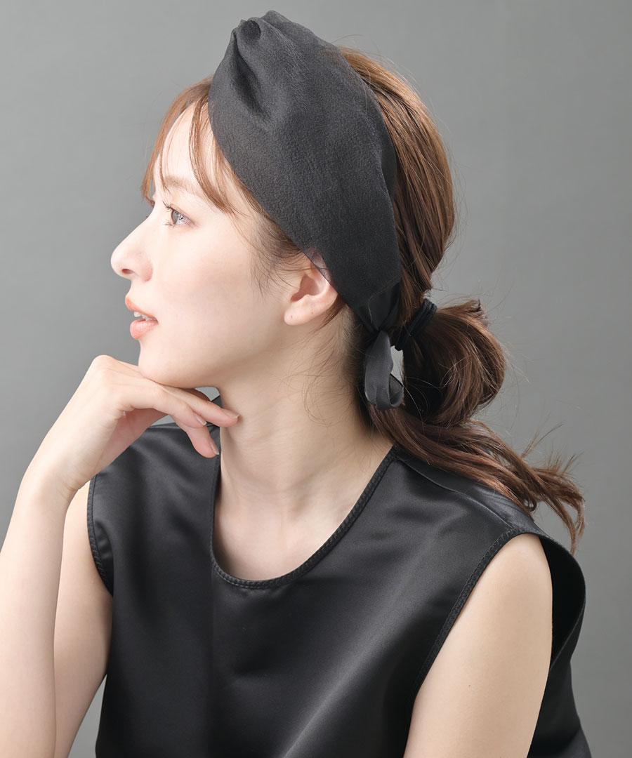 シアー ターバン風ヘアバンド