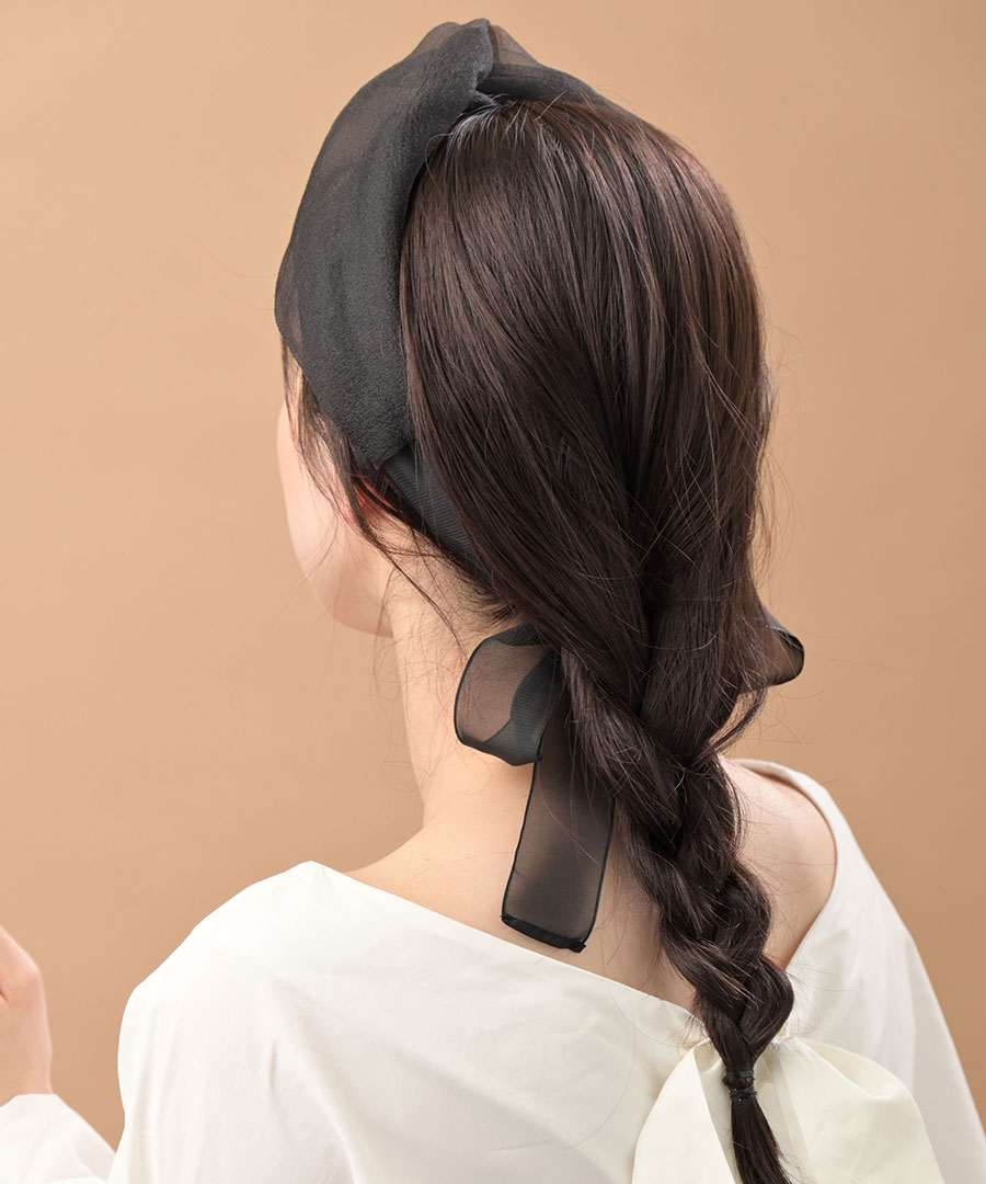 シアー ターバン風ヘアバンド