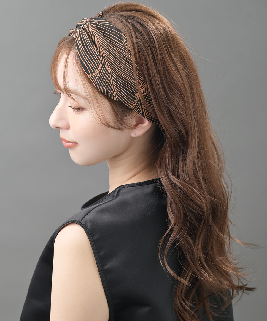 アンティークベア　50センチ ヴァンテーヌ ヘアバンド ターバン ボタニカル柄 ヘアターバン ヘア