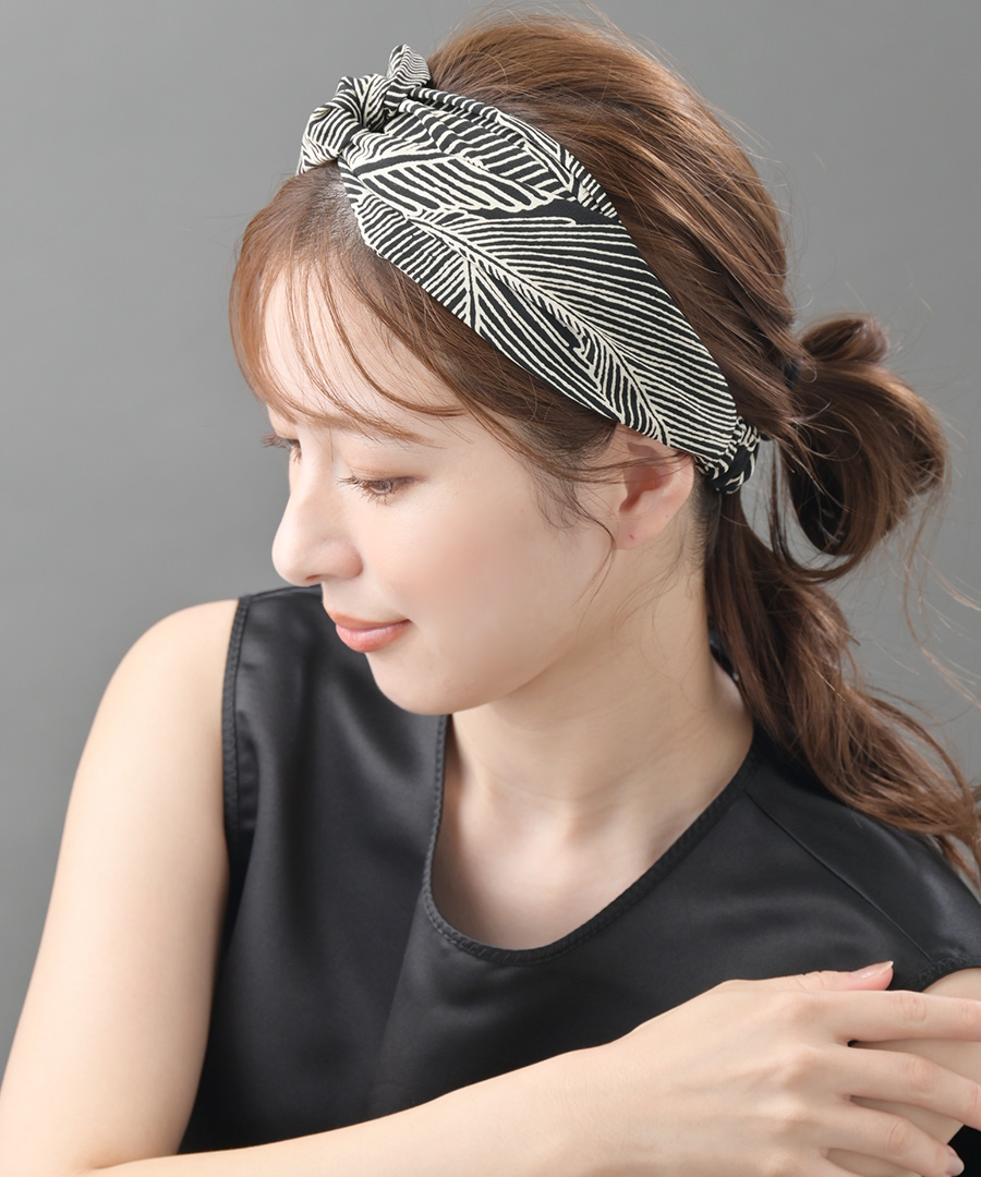 ヴァンテーヌ ヘアバンド ターバン ボタニカル柄 ヘアターバン ヘア