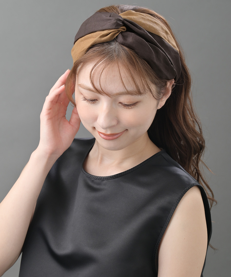 バイカラーターバンヘアバンド