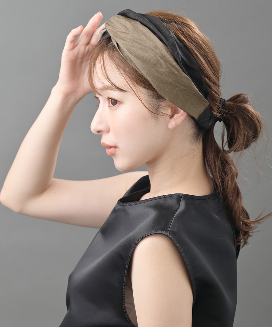 バイカラーターバンヘアバンド