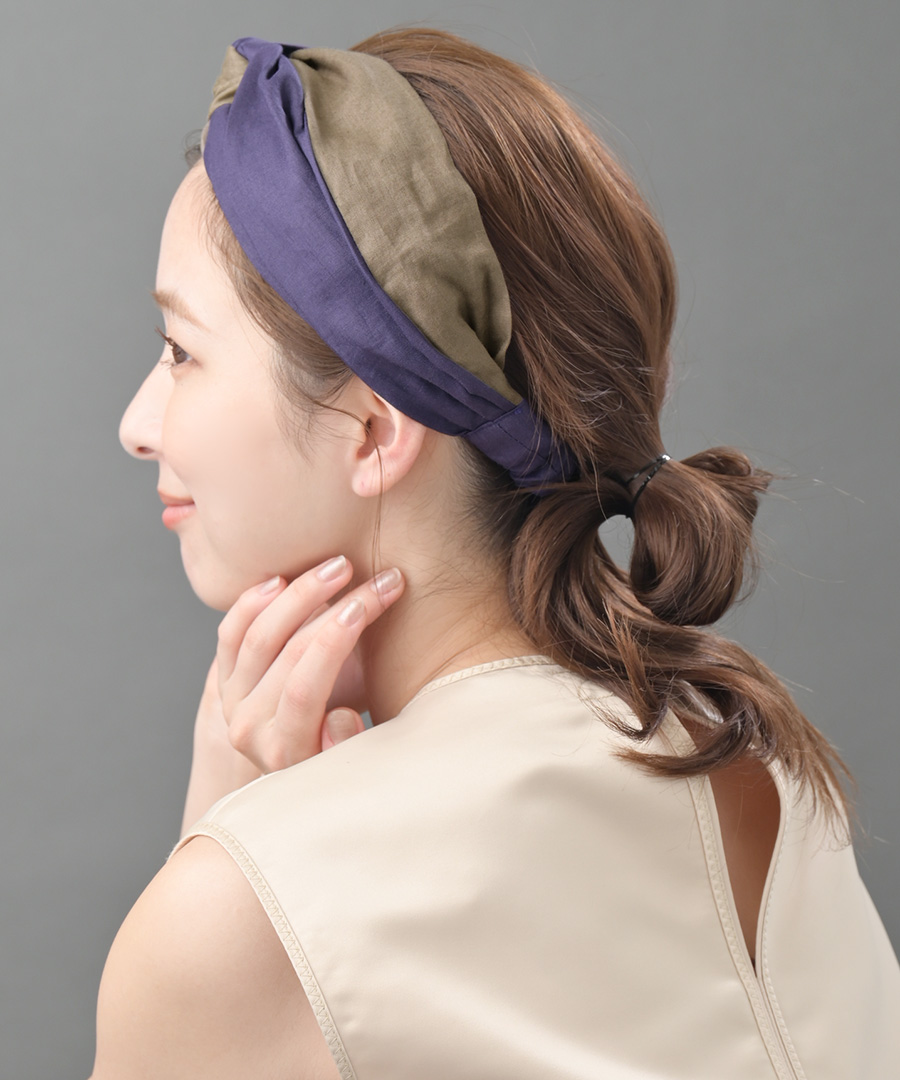 バイカラーターバンヘアバンド