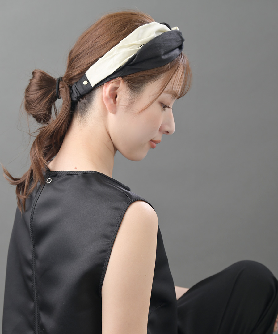 バイカラーターバンヘアバンド