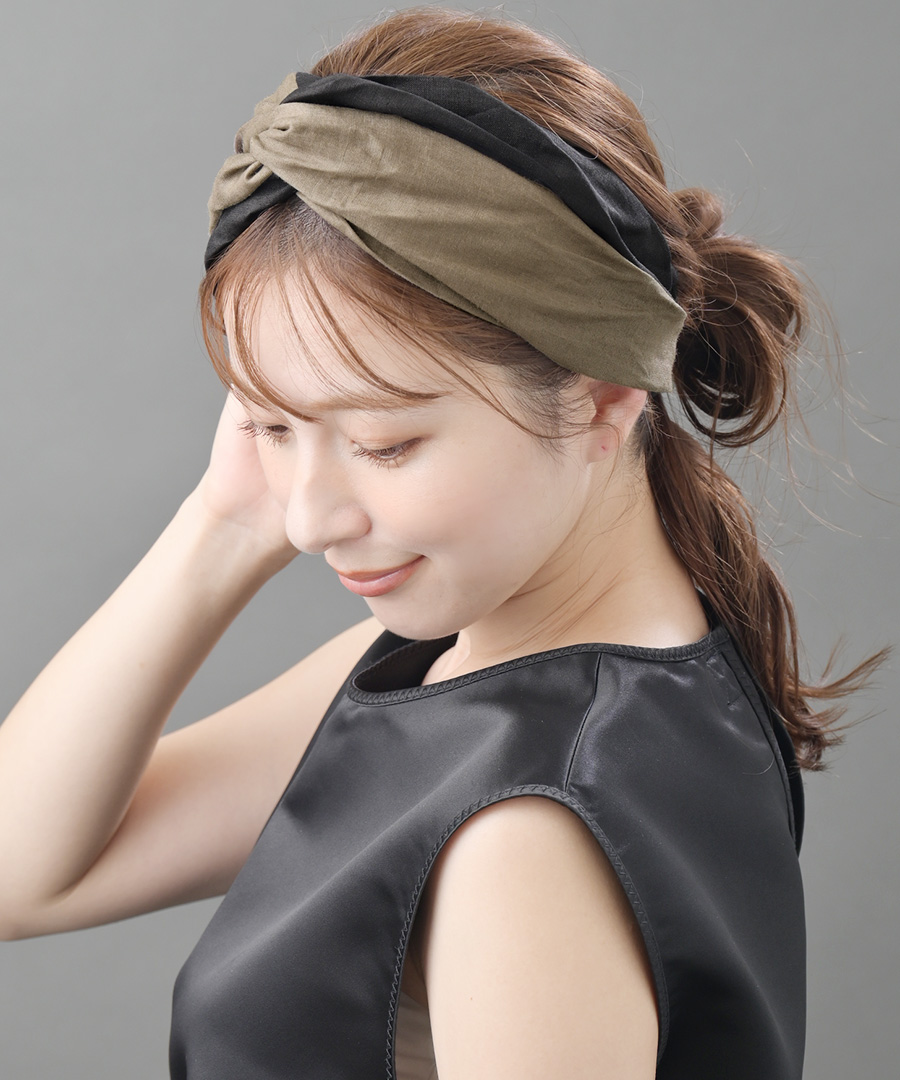 バイカラーターバンヘアバンド