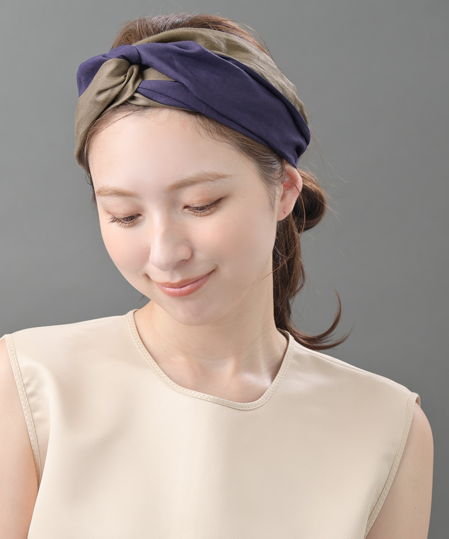 バイカラーターバンヘアバンド