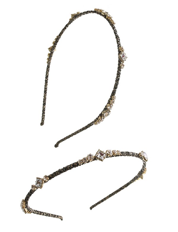 ヴァンテーヌ カチューシャ ラメ ビジュー 細 パーティー 二次会 結婚