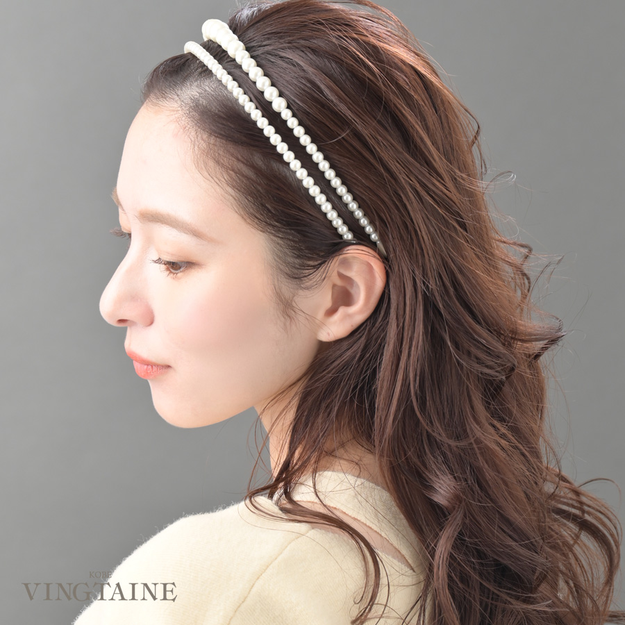 パールカチューシャ2本セット HK-73 | ヘアアクセサリー,カチューシャ