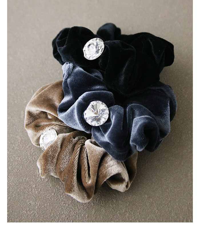 ヴァンテーヌ シュシュ スワロフスキー ベロア 一粒 まとめ髪 ヘア