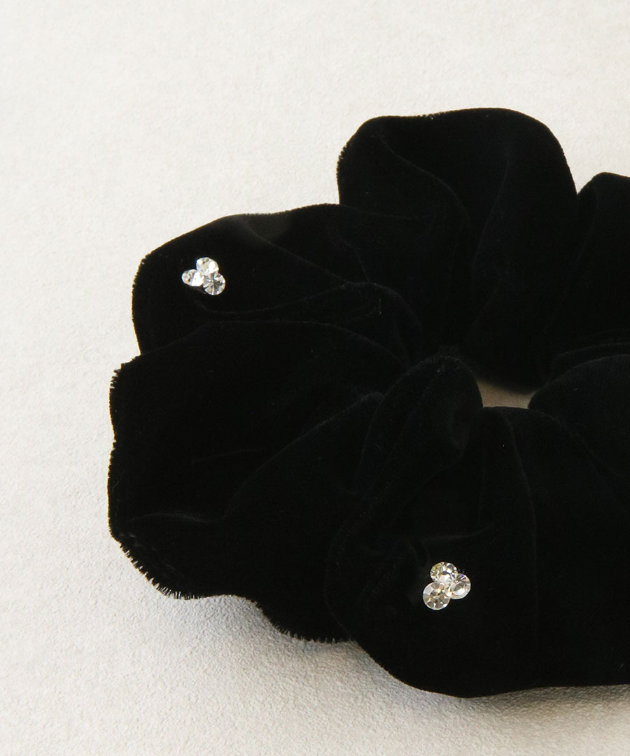 ストーン付きベロアシュシュ