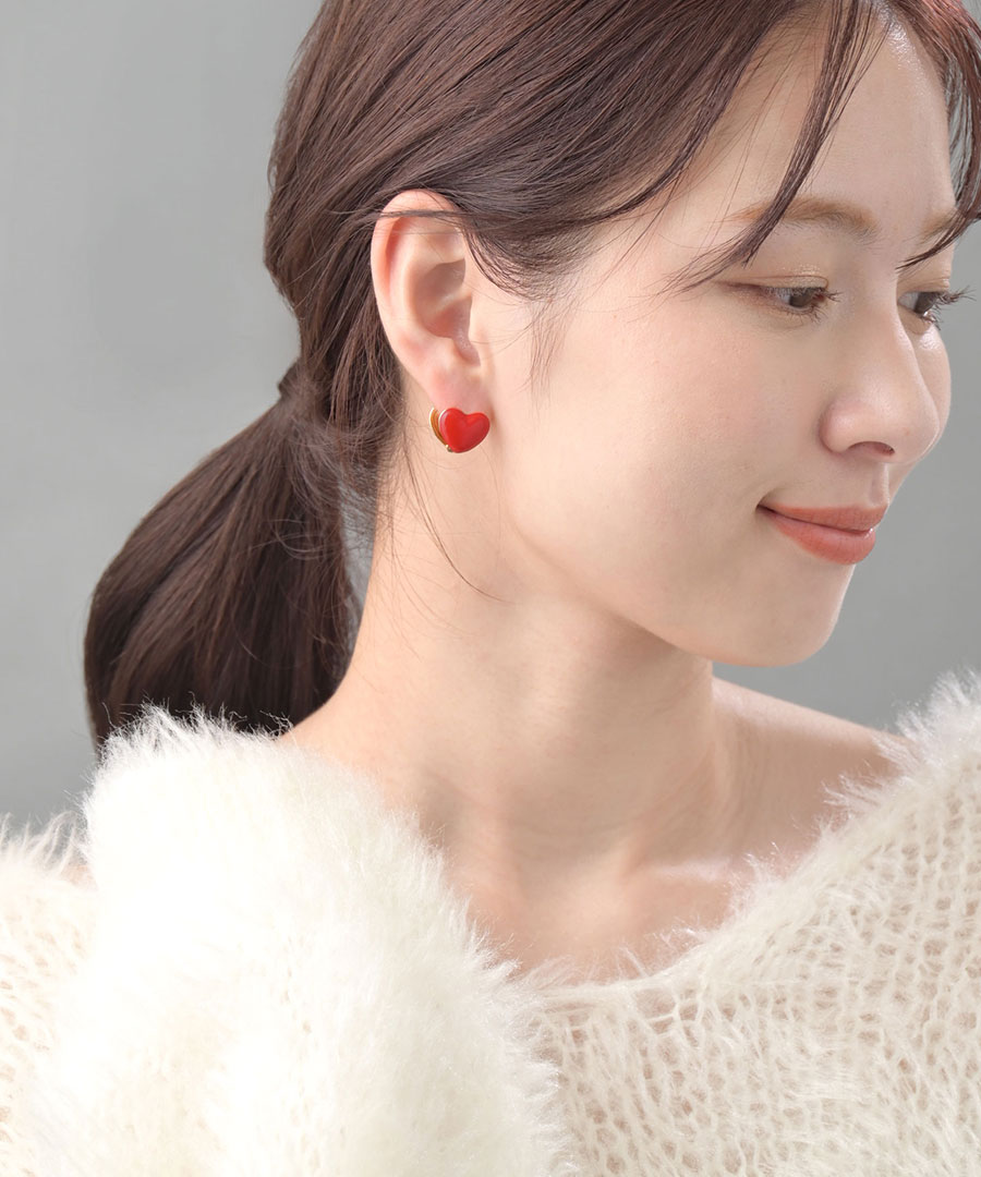 ハート ピアス キャッチレス リバーシブル 2WAY ワンタッチ