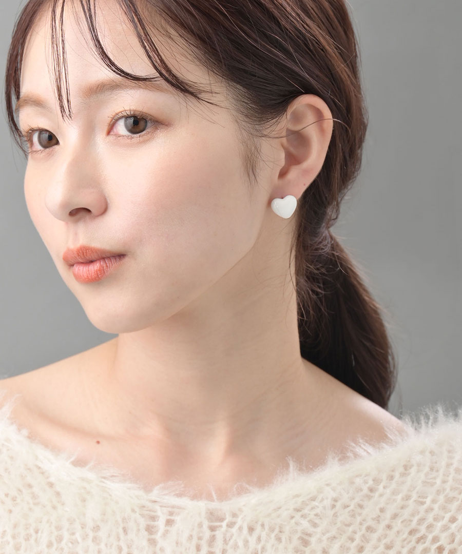 ハート ピアス キャッチレス リバーシブル 2WAY ワンタッチ