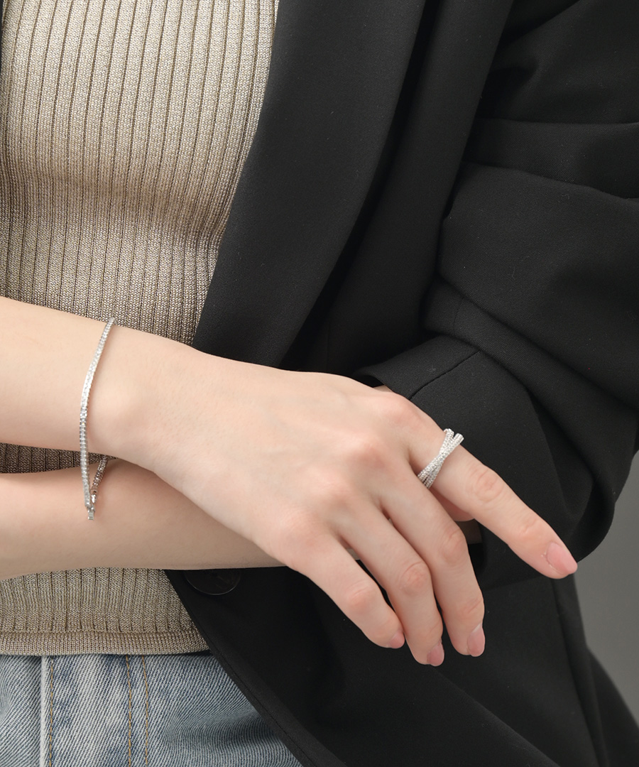 パヴェ クロス エタニティリング