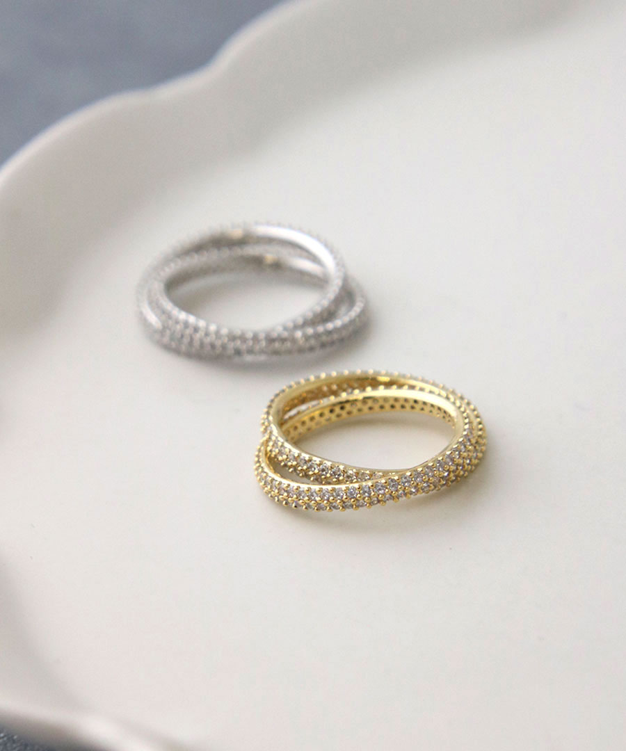 パヴェ クロス エタニティリング