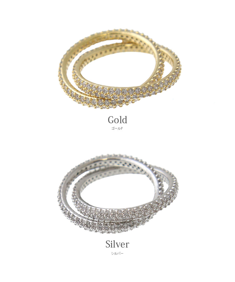 パヴェ クロス エタニティリング