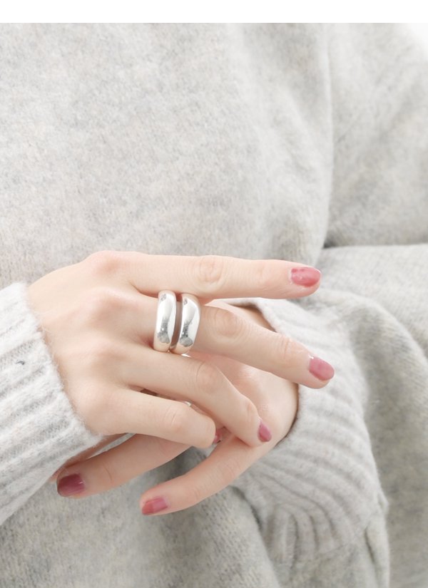 ヴァンテーヌ シルバー925 リング ダブル ボリューム 銀 ニッケル