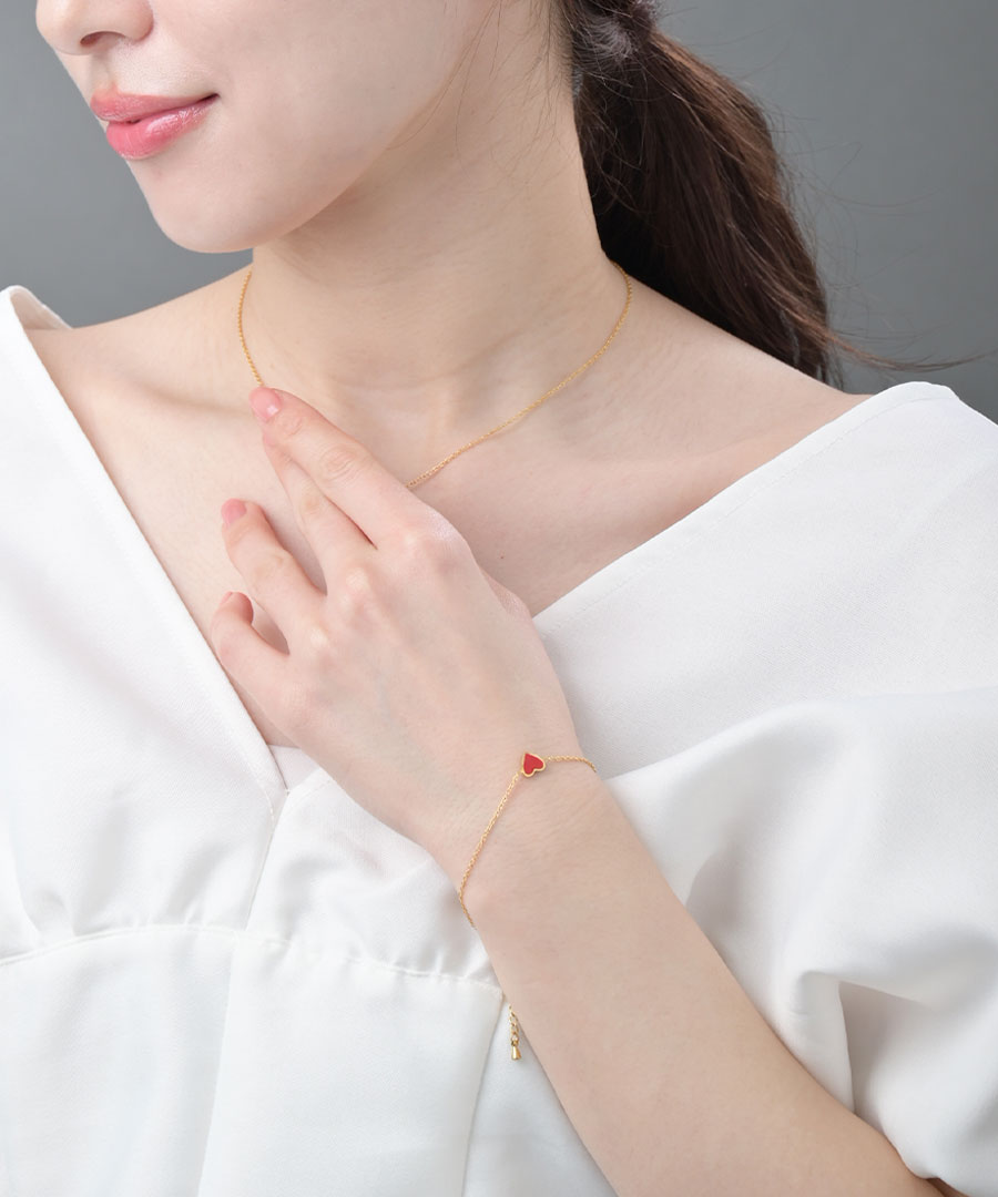 ハートモチーフブレスレット