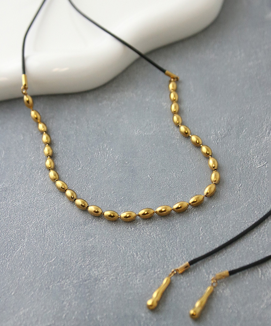 ステンレスモチーフ コードネックレス