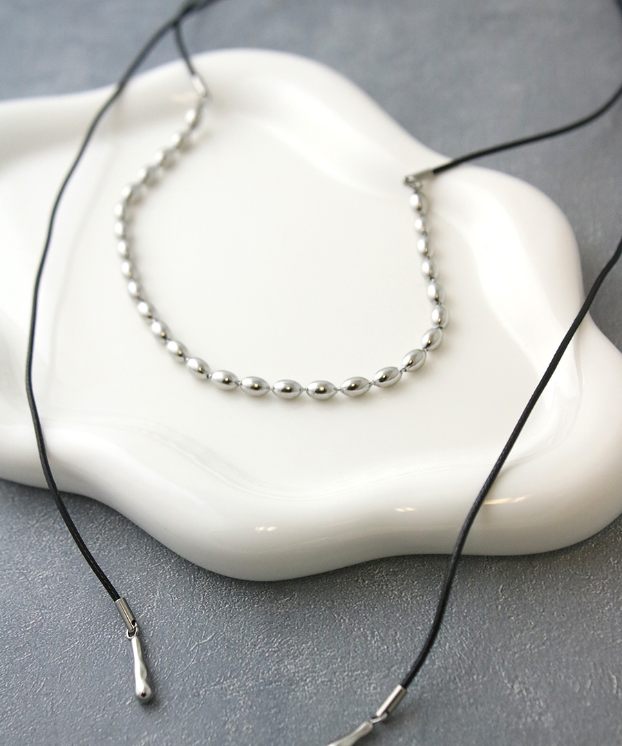 ステンレスモチーフ コードネックレス