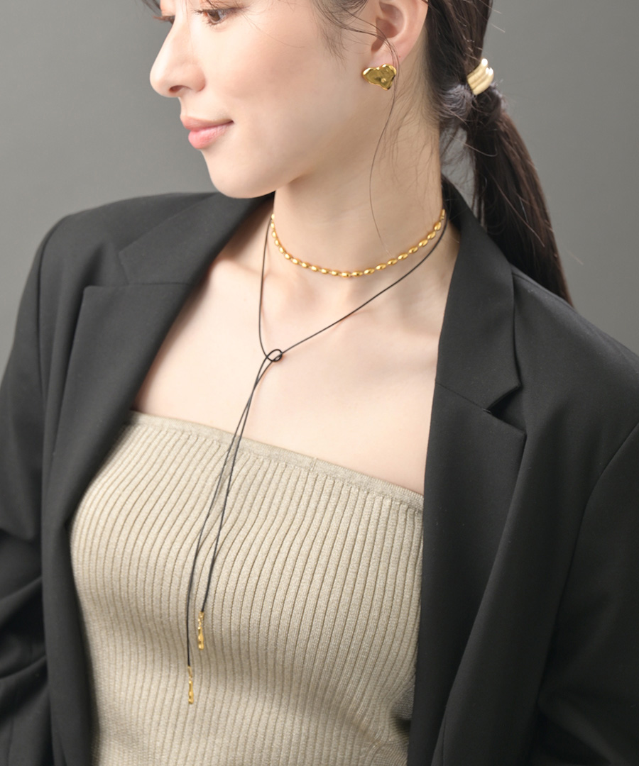 ステンレスモチーフ コードネックレス