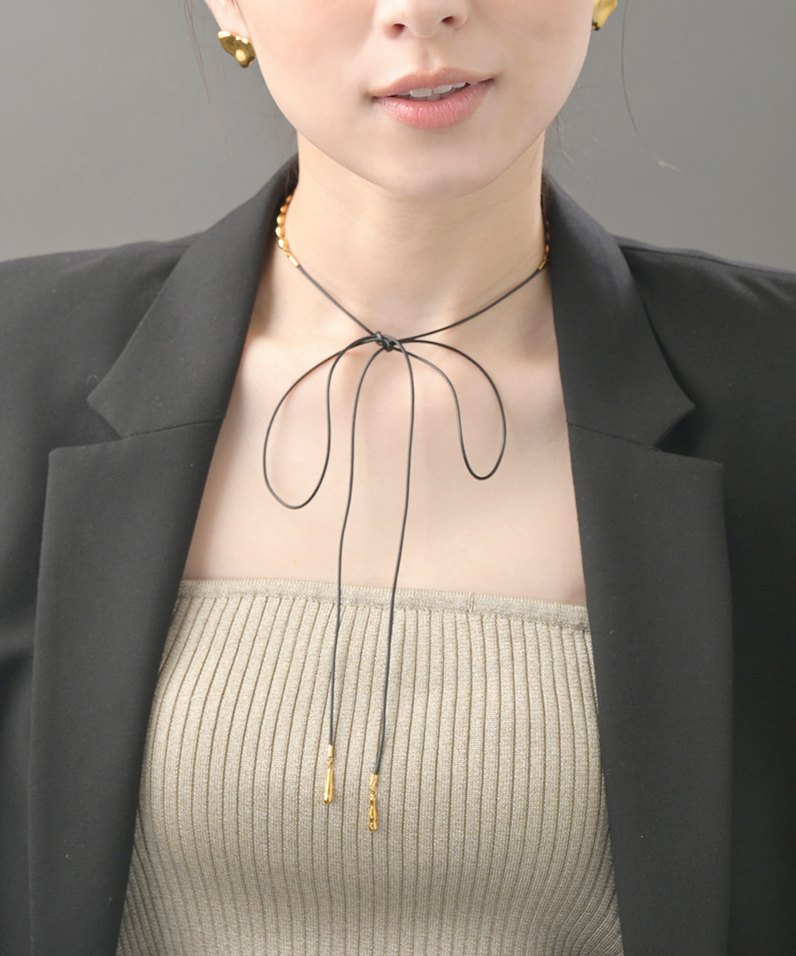 ステンレスモチーフ コードネックレス