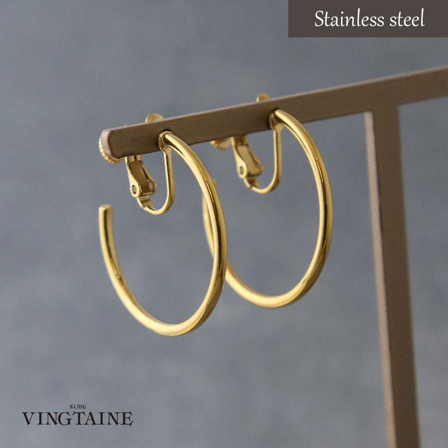 ステンレス フープイヤリング