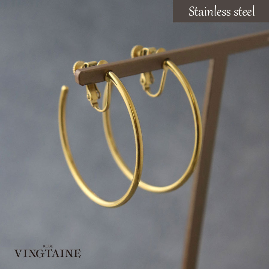 ステンレス フープイヤリング