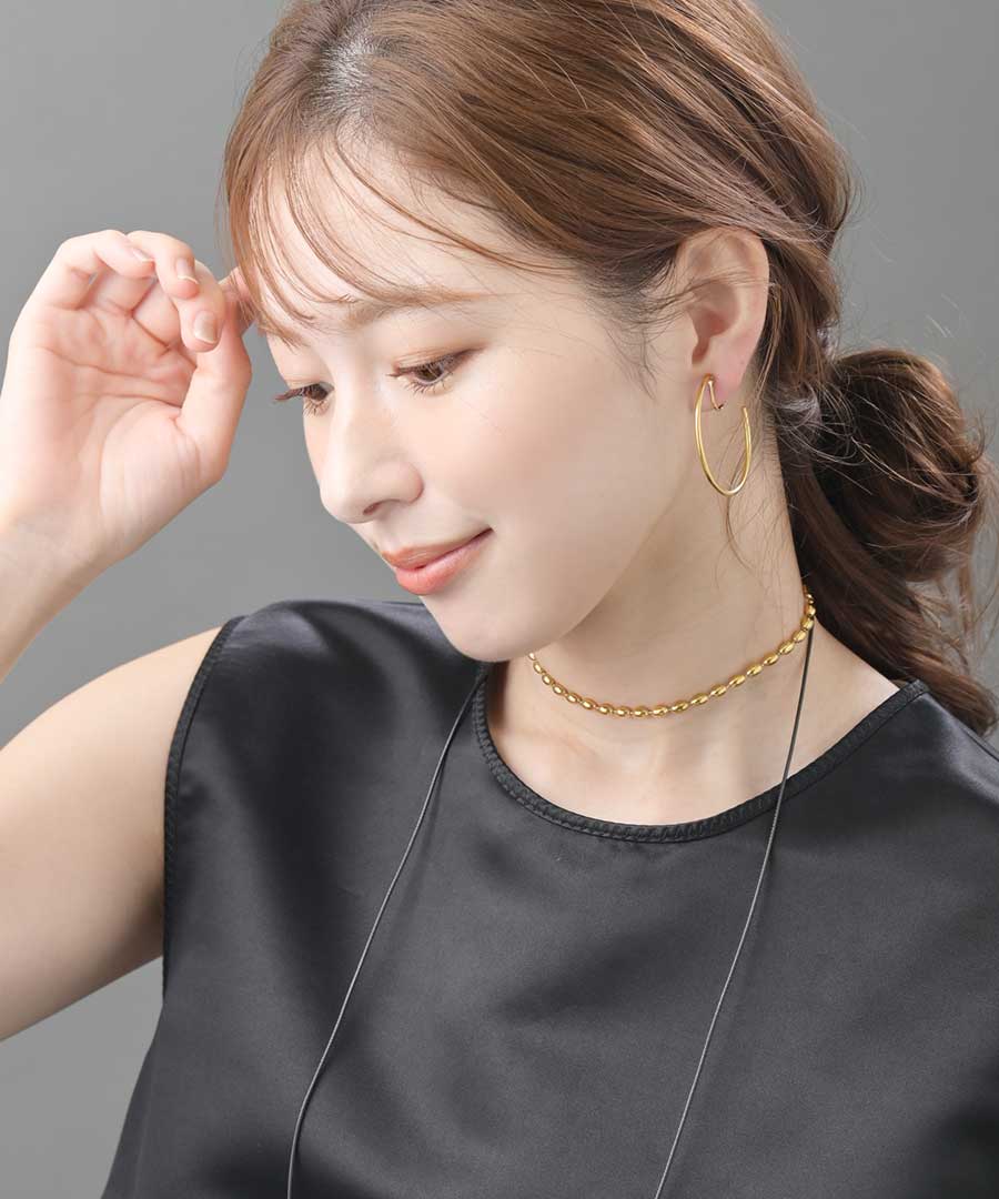 ステンレス フープイヤリング