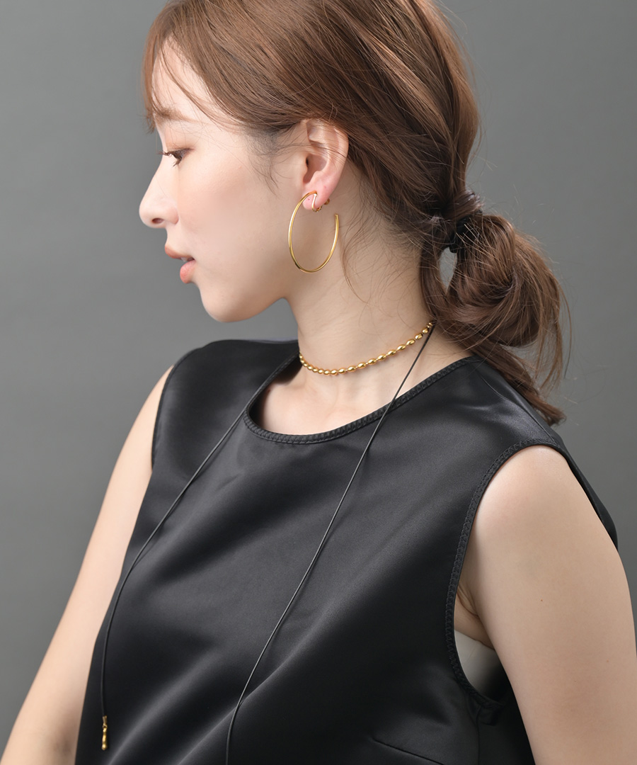 ステンレス フープイヤリング 大ぶり