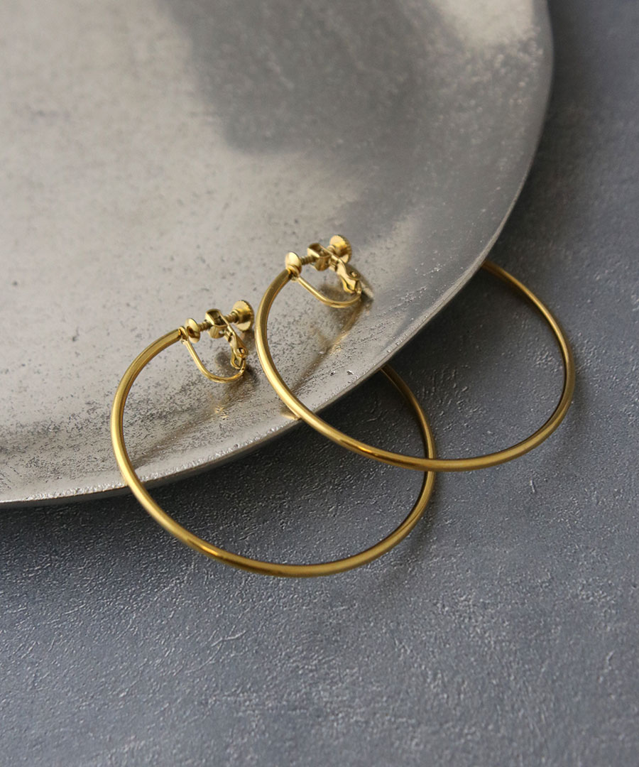 ステンレス フープイヤリング 大ぶり