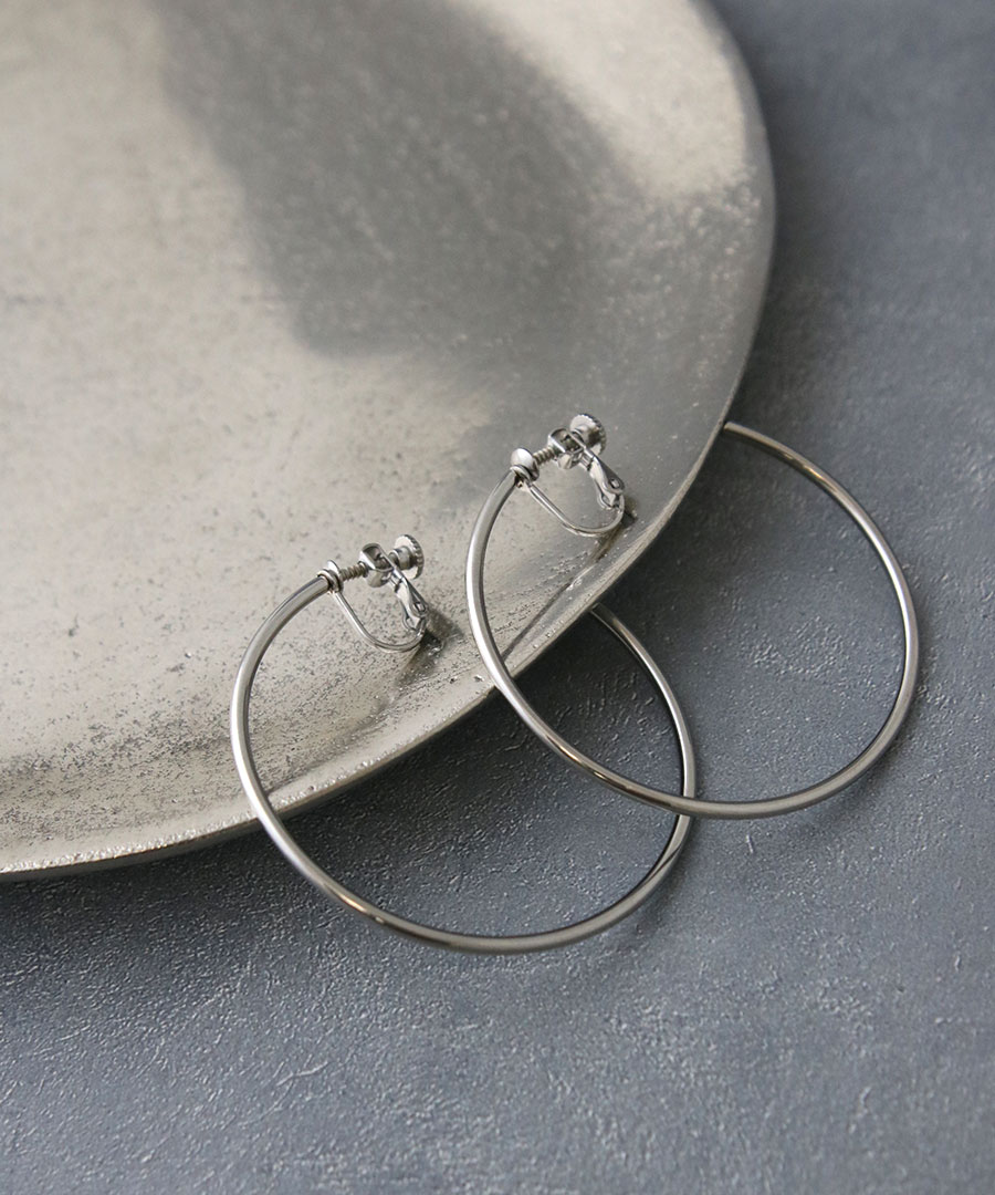 ステンレス フープイヤリング 大ぶり