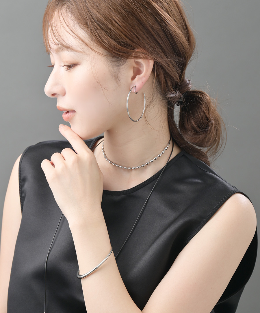 ステンレス フープイヤリング 大ぶり