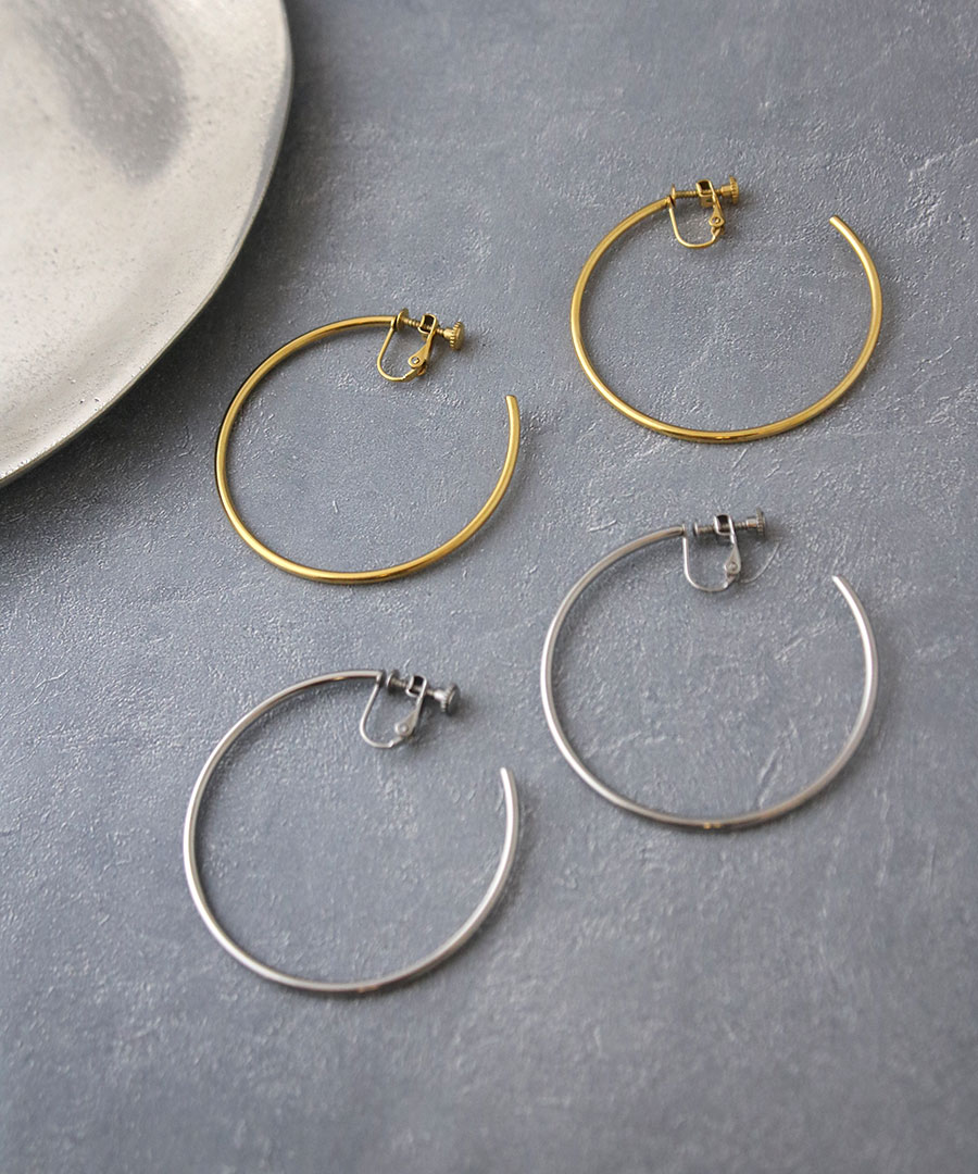 ステンレス フープイヤリング 大ぶり