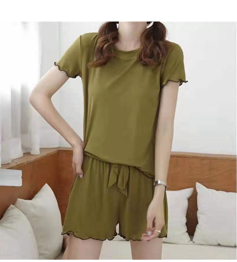 1B20 さらてろ 涼感 接触冷感 ルームウェア【大きいサイズ】アイス ルームウェア Tシャツ ショートパンツ 上下 2点… |  | 11