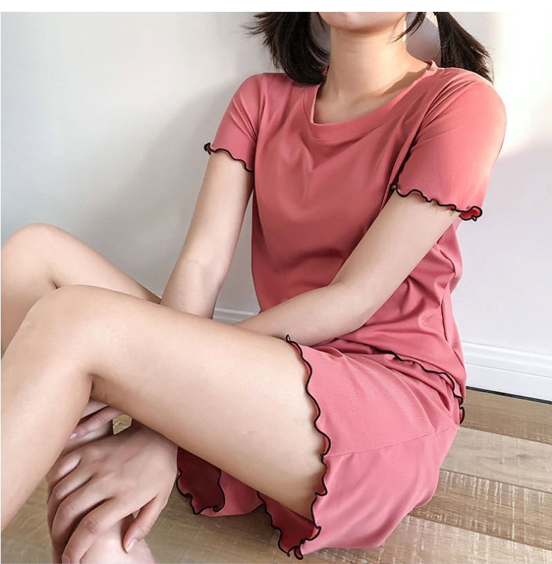 1B20 さらてろ 涼感 接触冷感 ルームウェア【大きいサイズ】アイス ルームウェア Tシャツ ショートパンツ 上下 2点… |  | 03