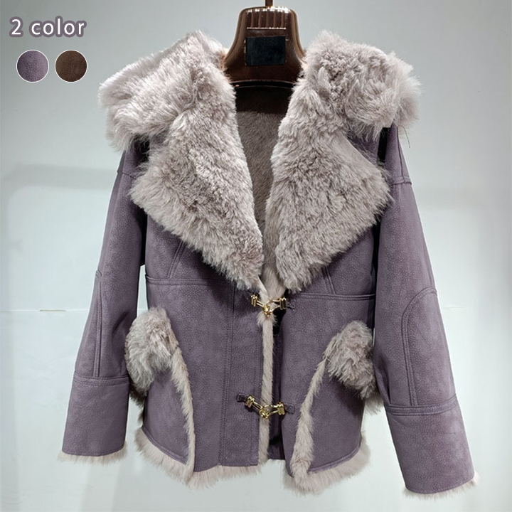 暖かいムートンジャケット本革 リアルラビットファーコート毛皮コート