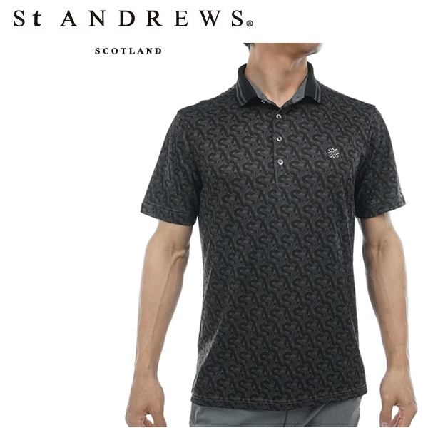 St ANDREWS セント アンドリュース ゴルフ メンズ SAモノグラム柄 半袖