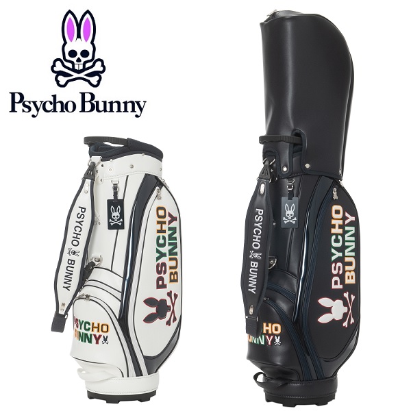 Psycho Bunnyキャディバッグ フードカバーつきヘッドカバーもつけます！ サイコバニー 2024年秋冬モデル ユニセックス BLACK SELECTION