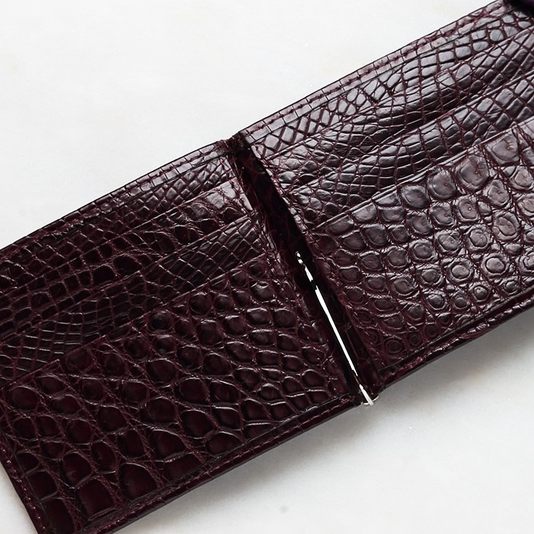 オリジナル 財布 マネークリップ 札ばさみ ダークワイン/ボルドー