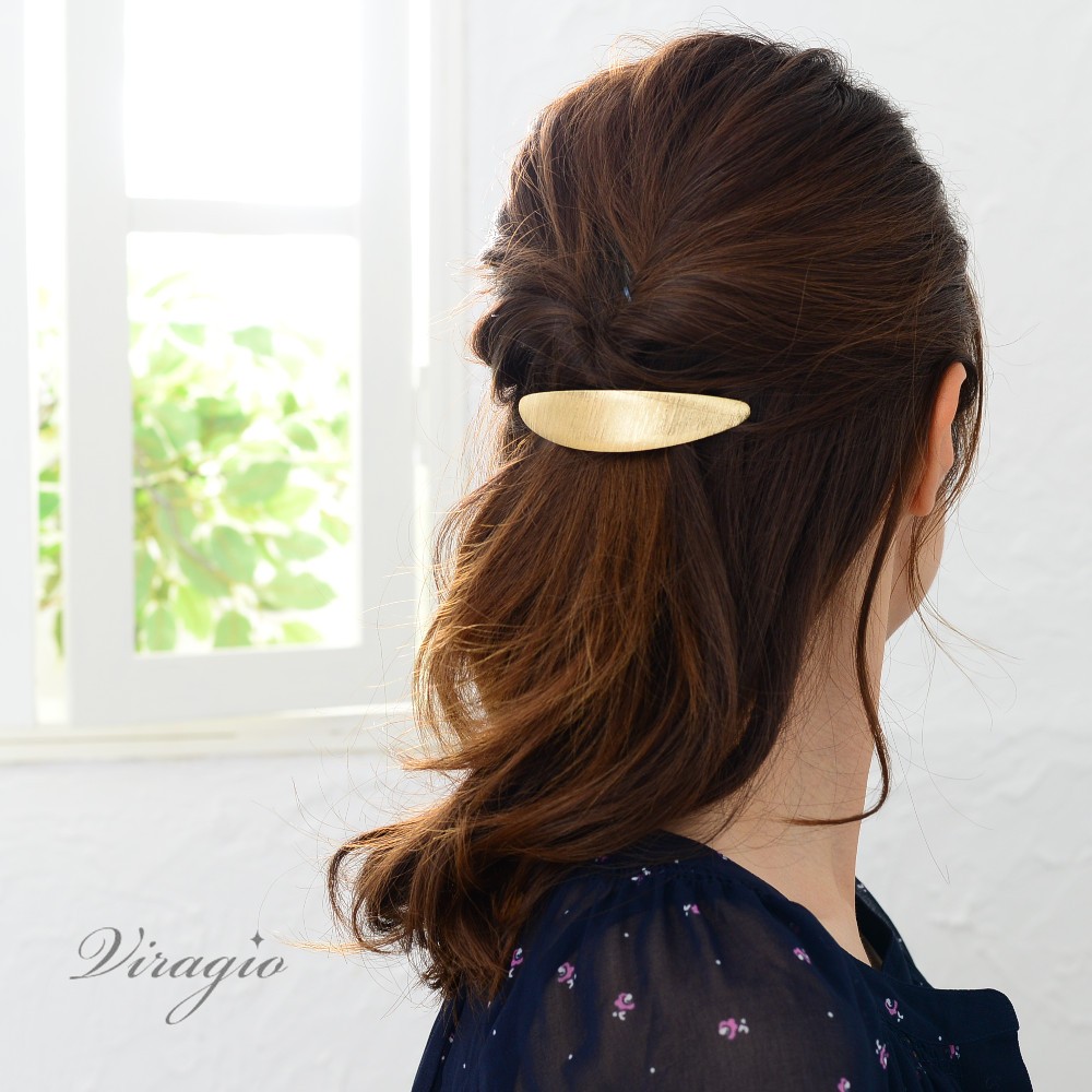 バレッタ ゴールド シルバー 金具 ヘアアクセサリー 髪留め 髪