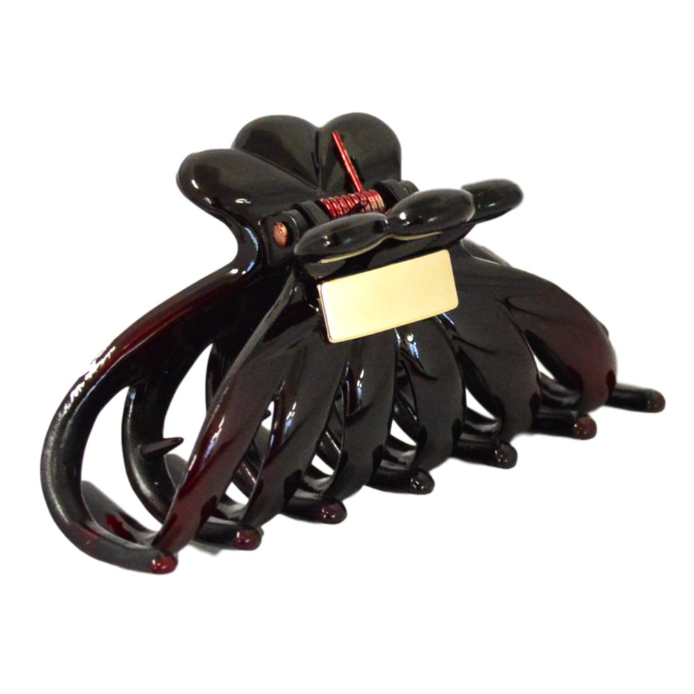 バンスクリップ ヘアクリップ 黒 シンプル しっかり ヘアアクセサリー