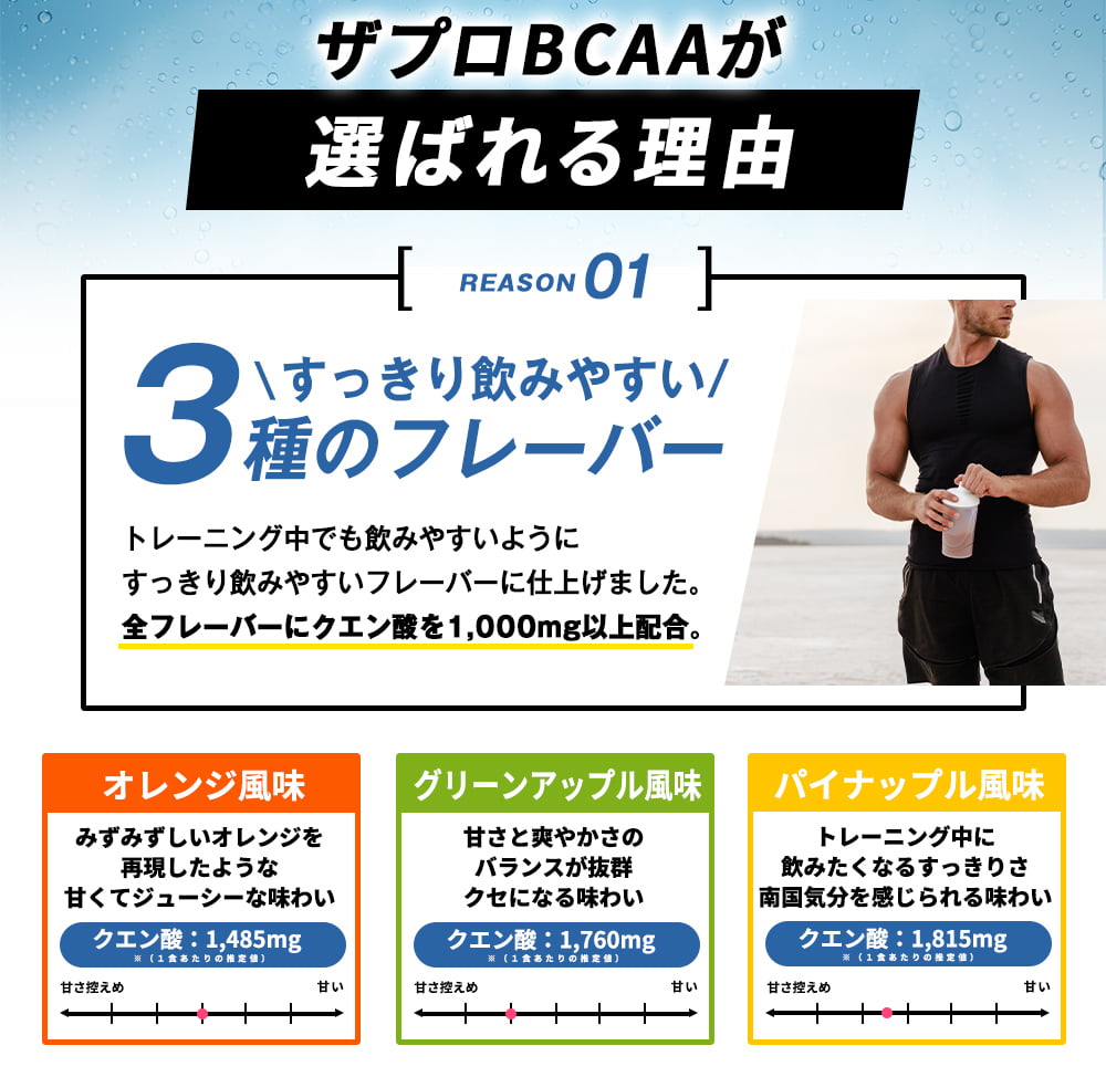 THE BCAA 550g ザプロ 選べる3フレーバー 必須 アミノ酸 サプリ ドリンク 美味しい おすすめ タンパク質 低糖質  筋トレ 安い｜virginbeautyshop｜16