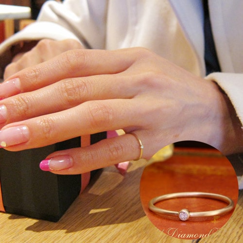 Ｋ18華奢系シンプルダイヤ リング 指輪 1号〜12号【天然ダイヤモンド】【イエローゴールド １８金 K18 k18 Ｋ１８ YG yg K18YG】レディース