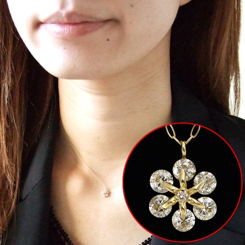 ダイヤモンド 0.3ct フラワー ペンダント ネックレス ダイヤモンド 0.3ct フラワー ペンダント ネックレス