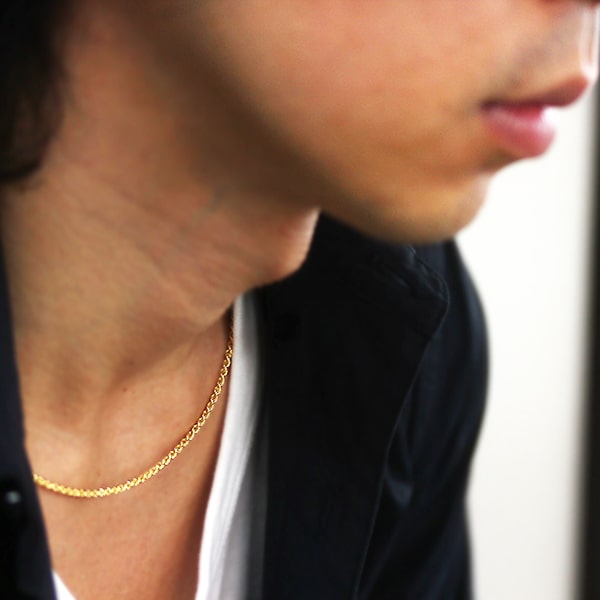 メンズ ネックレス チェーン 18金 パイプロープチェーン 18K ゴールド K18 K18WG K18YG メンズジュエリー 男性 アクセサリーホワイトゴールド イエローゴールド |  | 01