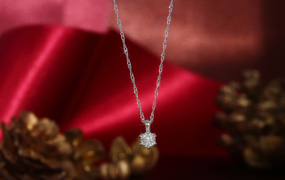 完売】ダイヤモンド 一粒 ネックレス 天然 K18 ホワイトゴールド 6本爪