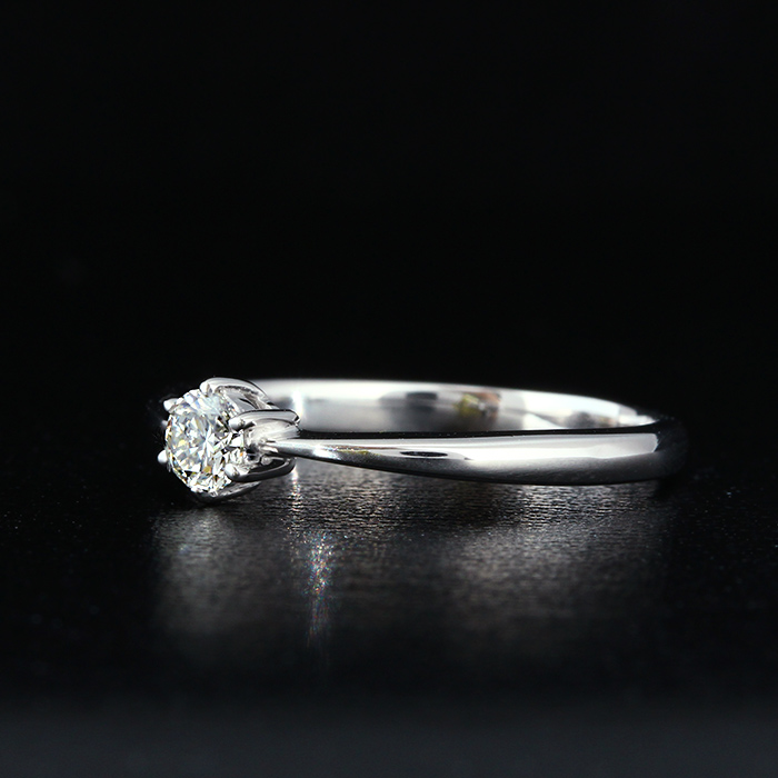 結婚指輪 にも 天然ダイヤモンド 18金ホワイトゴールド 4月誕生石 18金